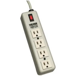 Tripp Lite Waber Industrial 4 Outlet Power Strip Lighted On/Off Switch 4SPDX