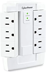 CyberPower Essential 6-Outlet Surge Suppressor W/ Wall Tap Plug & Swivel Outputs