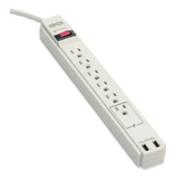 Tripp Lite Protect It! 6-Outlet Surge Protector W/ 2 USB Ports, Gray