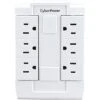 CyberPower GT600P 6-Outlet Swivel Wall Tap Outlet Adapter, White -Electronics Store 388721