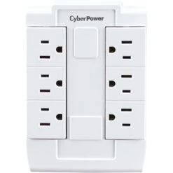 CyberPower GT600P 6-Outlet Swivel Wall Tap Outlet Adapter, White