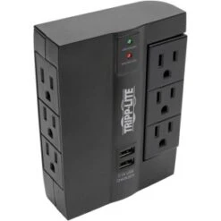 Tripp Lite Surge Protector Direct Plug-In 6 Outlet 3 Rotatable Outlets, 2 X USB