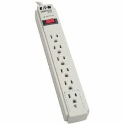 Protect It! Surge Protector 6 Outlets 4 Ft Cord 790 Joules Light Gray TLP604