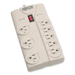 Protect It! Surge Protector 8 AC Outlets 8 Ft Cord 1440 J Light Gray TLP808
