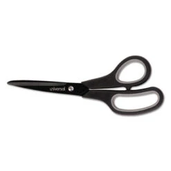 Universal Industrial Carbon Blade Scissors 8" Black/Gray Straight Handle UNV92021