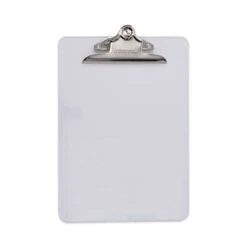 Universal Plastic Clipboard Holds 8.5 X 11 Sheets Clear UNV40308