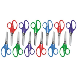 Universal Kids' Scissors Rounded Tip 5" Assorted Straight Handles 12/Pk UNV92023 3 Universal Kids' Scissors Rounded Tip 5" Assorted Straight Handles 12/Pk UNV92023