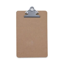 Universal Hardboard Clipboard Holds 5 X 8 Sheets Brown UNV05610