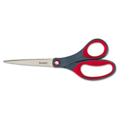 Precision Scissors 8" Long 3.13" Cut Length Straight Gray/Red Handle 1448
