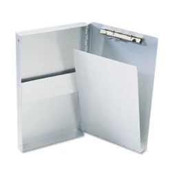 Snapak Aluminum Side-Open Forms Folder 0.38" Clip Capacity Holds 5 X 9 Sheets Silver 10507