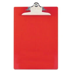 Recycled Plastic Clipboard With Ruler Edge 1" Clip Capacity Holds 8.5 X 11 Sheets Red 21601