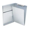Snapak Aluminum Side-Open Forms Folder 0.5" Clip Capacity Holds 8.5 X 14 Sheets Silver 10519