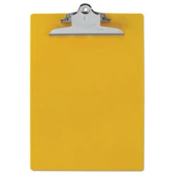 Recycled Plastic Clipboard With Ruler Edge 1" Clip Capacity Holds 8.5 X 11 Sheets Yellow 21605