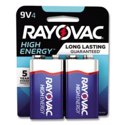 Rayovac High Energy Premium Alkaline 9V Batteries 4/Pack A16044TK