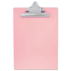 Recycled Plastic Clipboard With Ruler Edge 1" Clip Capacity Holds 8.5 X 11 Sheets Pink 21800