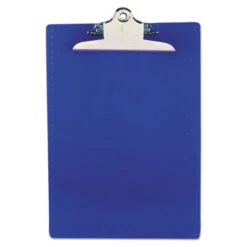 Recycled Plastic Clipboard With Ruler Edge 1" Clip Capacity Holds 8.5 X 11 Sheets Blue 21602