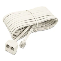 Telephone Extension Cord Plug/Dual Jack 25 Ft Ivory 04130