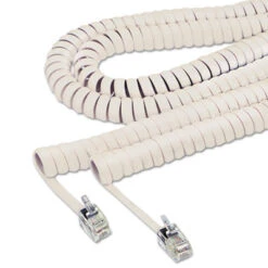 Coiled Phone Cord Plug/Plug 25 Ft Ivory 42265
