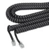 Coiled Phone Cord Plug/Plug 12 Ft Black 48102 -Electronics Store 635409