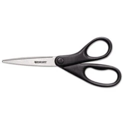 Westcott Design Line Straight Stainless Steel Scissors 8" Black Straight 13139