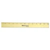 Westcott Acme Flat Wood Ruler Two Double Brass Edges 12" Clear 05221 -Electronics Store 636287