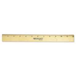 Westcott Wood Ruler With Single Metal Edge Standard 12" Long 05011