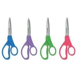 Student Scissors With Antimicrobial Protection Pointed Tip 7" Long 3" Cut Length Randomly Assorted Handle Color 14231