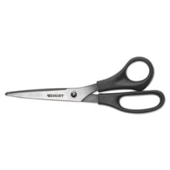 Westcott All Purpose Stainless Steel Scissors 8" Black Straight Handle 16907