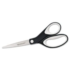Westcott KleenEarth Soft Handle Scissors 8" Black/Gray Straight Handle 15588