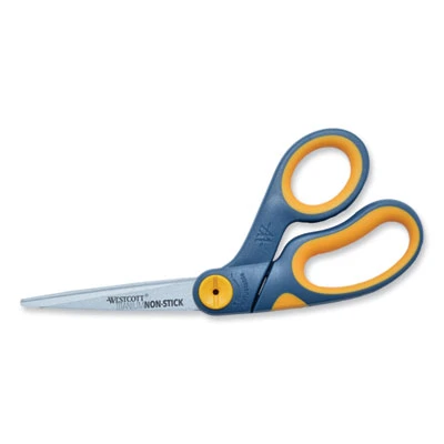 Westcott Non-Stick Titanium Bonded Scissors 8" Gray/Yellow Bent Handle 14850 3 Westcott Non-Stick Titanium Bonded Scissors 8" Gray/Yellow Bent Handle 14850