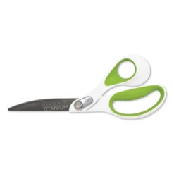 Westcott CarboTitanium Bonded Scissors 9" White/Green Bent 16445