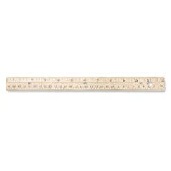 Westcott Hole Punched Wood Ruler English And Metric Metal Edge 12" 10702
