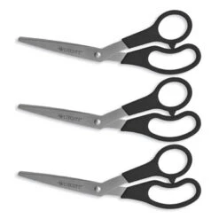 Westcott Stainless Steel Shears 8" Black Offset Handles 3/Pack 13402