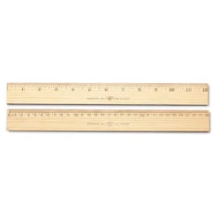 Westcott Acme Wood Ruler Metric And 1/16" Scale Single Metal Edge 30 Cm 10375