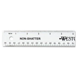 Westcott Non-Shatter Flexible Ruler Standard/Metric 12" Long Plastic Clear 13862