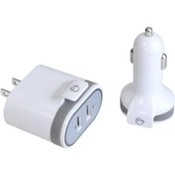 SIIG Fast Charging USB Wall Charger & Car Charger Bundle Pack White ACPW1A22S1