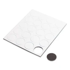 Heavy-Duty Board Magnets Circles White 0.75" Diameter 20/Pack 5147U0024