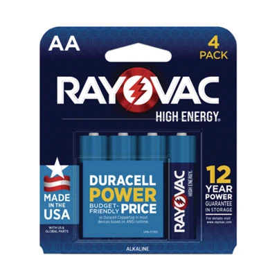 Rayovac High Energy Premium Alkaline AA Batteries 4/Pack 8154K 3 Rayovac High Energy Premium Alkaline AA Batteries 4/Pack 8154K