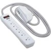 Tripp Lite Surge Protector Power Strip 7-Outlet 2 USB Ports White TLP616USB
