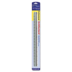 Staedtler Architectural Triangular Scale Color-Coded Grooves 12" Plastic White