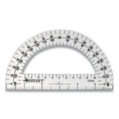 Westcott 180 Degree Protractor Plastic 6" Ruler Edge/180 Degree Clear 11200