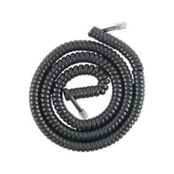 Coiled Telephone Cord Plug/Plug 25 Ft Black 7613999986139
