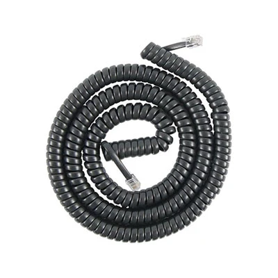 Coiled Telephone Cord Plug/Plug 25 Ft Black 7613999986139 3 Coiled Telephone Cord Plug/Plug 25 Ft Black 7613999986139