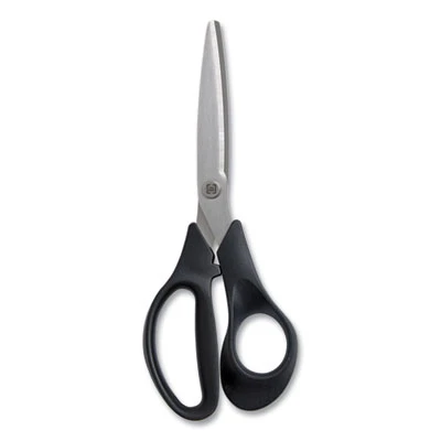 Stainless Steel Scissors 7" Long 2.64" Cut Length Straight Black Handle TR55036 3 Stainless Steel Scissors 7" Long 2.64" Cut Length Straight Black Handle TR55036