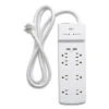Surge Protector 8 AC Outlets/2 USB Ports 6 Ft Cord 2100 J White NX54317 -Electronics Store 841747
