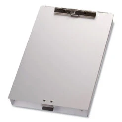 Aluminum Storage Clipboard Holds 8.5 X 12 Sheets Silver OIC83200