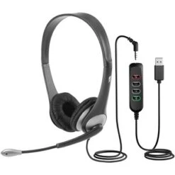 Cyber Acoustics Stereo 3.5mm And USB Controller Headset AC204USB
