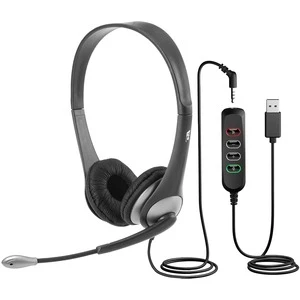 Cyber Acoustics Stereo 3.5mm And USB Controller Headset AC204USB 3 Cyber Acoustics Stereo 3.5mm And USB Controller Headset AC204USB