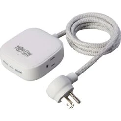 Tripp Lite Safe-IT 6ft 32W 2-Outlet Power Strip 3 USB Ports White PS26PD32WCAM