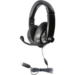 Hamilton Buhl Smart-Trek Deluxe-Sized Headsets With In-Line Volume Control And USB Plug ST2BKU